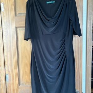 Ralph Lauren Black Draped Women's Dress